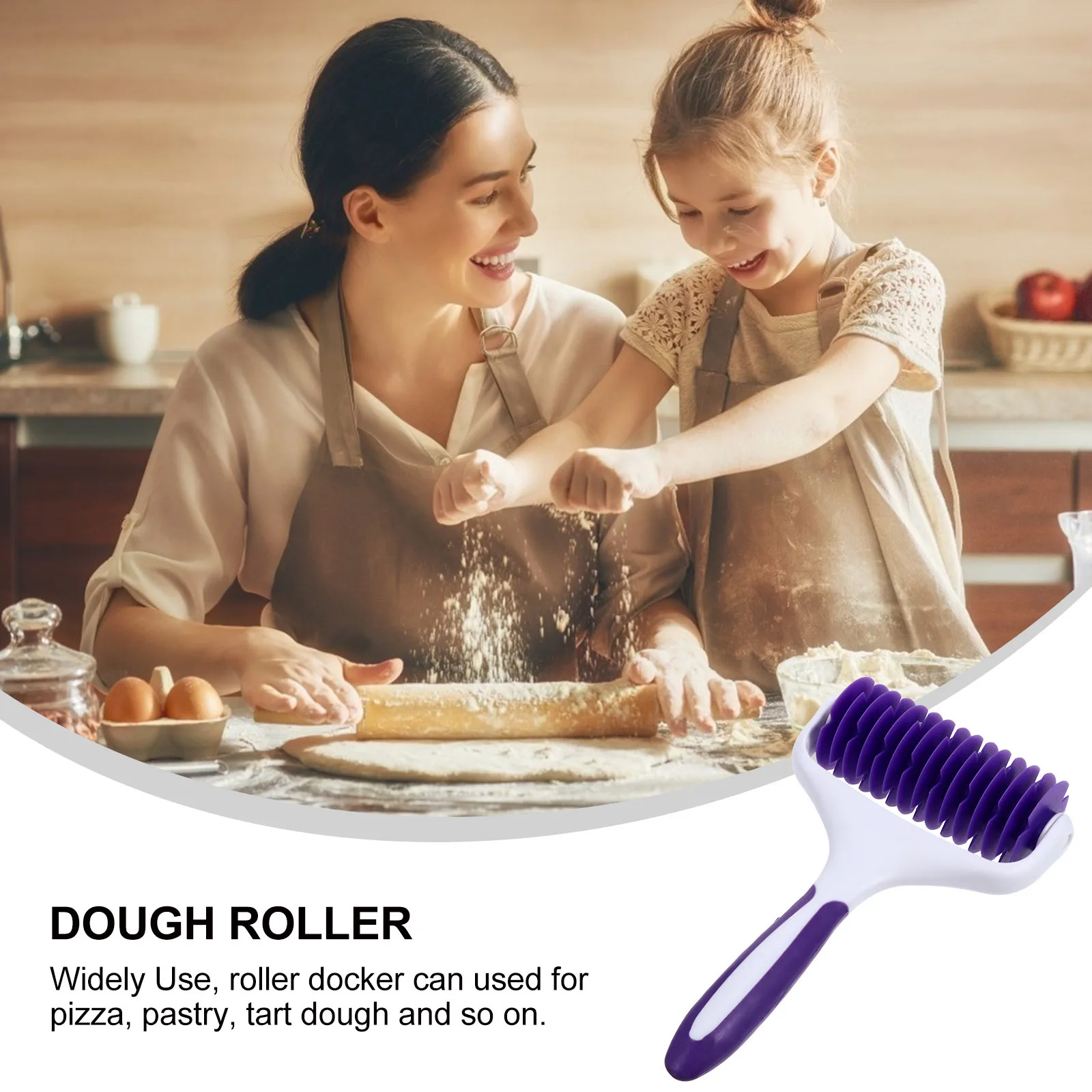 Rouleau à Pizza Docker Premium PP, 1 pièce, rouleau à broche pour pâte, poignée confortable, échappement d'air, outil de cuisson pour Pizza, pâtisserie, tarte, croûte