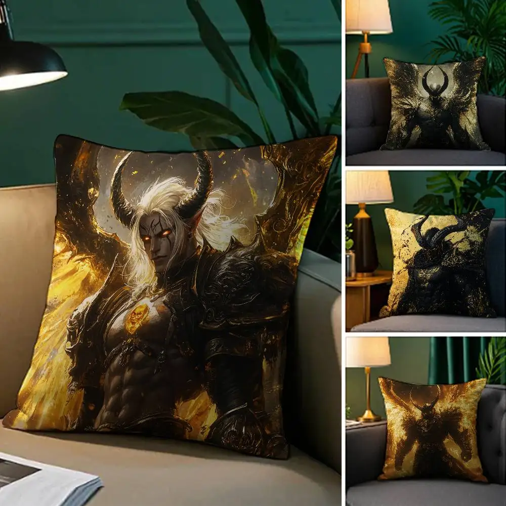 الكلاسيكية لعبة WoW World of Warcraft-W كيس وسادة حريري أنيق مريح أريكة سرير غير مرئية سستة الشاطئ المخدة #4