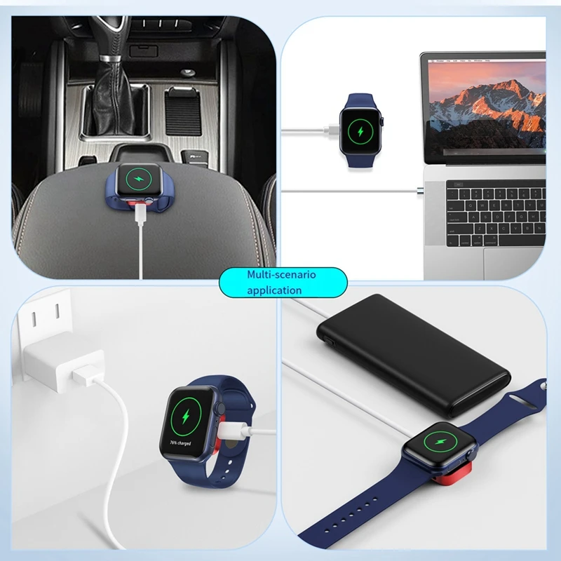 5V/1A Smart Watch Wireless Magnetic Charger Type-C And For Apple Interface Dual Port Mini Charger For Apple Watch