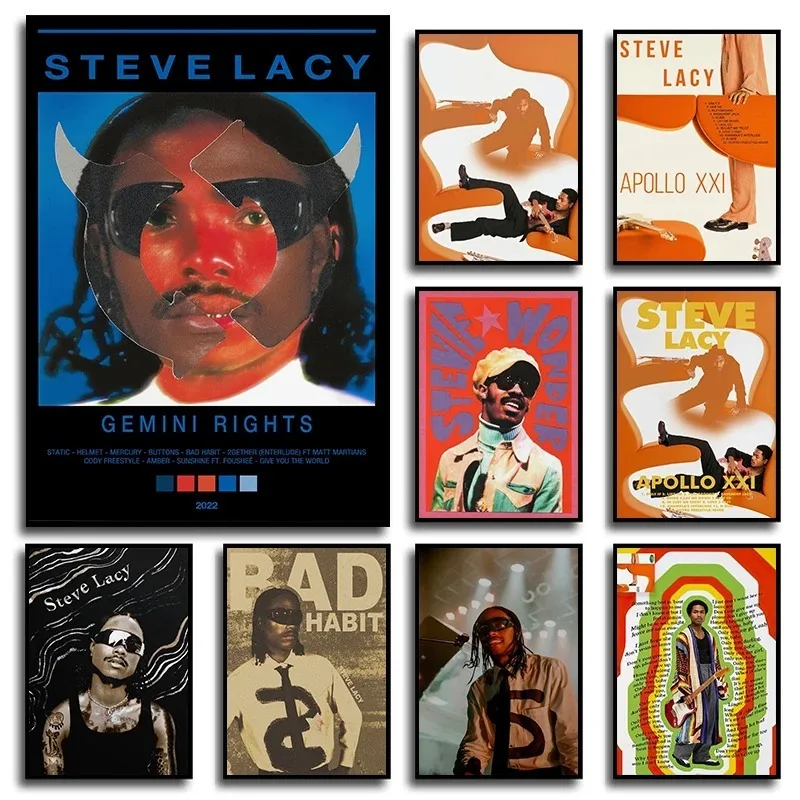 Singer  Steve Lacy Music Album Cover Prints Posters Gemini Rights Wall Art Pictures Canvas Painting for Living Room Home Decor