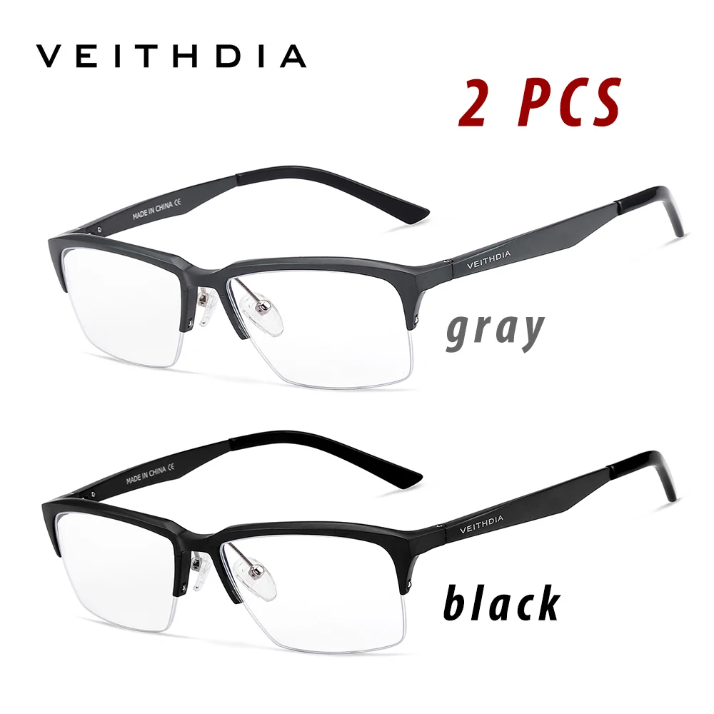 

2 шт. Оправы для очков VEITHDIA Classic с защитой от синего света, оптические, из алюминия и магния, оправа TR90, компьютерные очки VF8727D