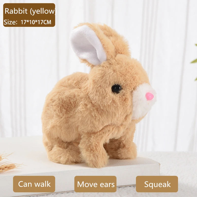 Pluszowa zabawka króliczek elektryczna urocza zwierzątko wypchane lalki puszka do biegania potrząsania uszami dla dzieci prezent urodzinowy na Boże Narodzenie