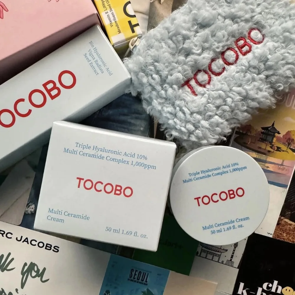 Crema hidratante de ceramida Tocobo Original coreano, crema suave de 50ml para pieles sensibles y ásperas, crema hidratante profunda de Triple ácido hialurónico