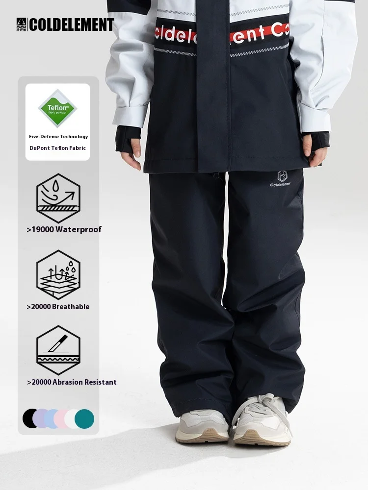 Calças infantis à prova de vento, à prova d'água e quente, equipamento de esqui para meninos e meninas, calças de esqui para meninas, calças de esqui infantis diárias