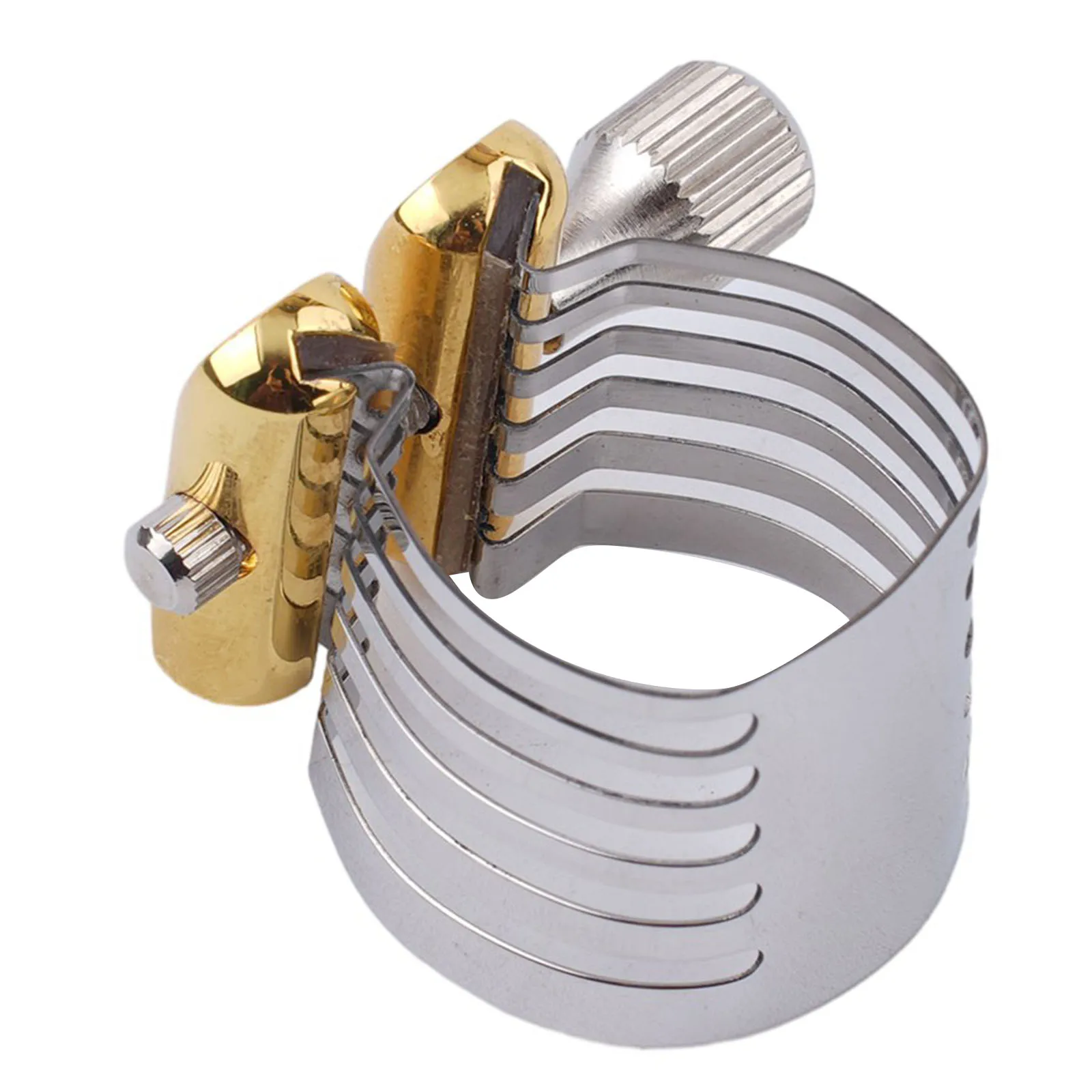 مشبك الساكسفون ساكس ربط قابل للتعديل لأجزاء قطعة الفم تينور الساكسفون استبدال فضي سهل التركيب