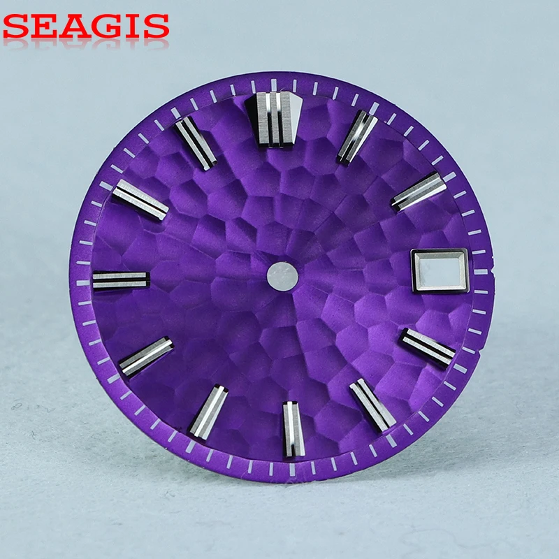 Guilloche Purple Hammerhead Pattern Multicolor Dial 28.5mm NH35 Movement No Logo