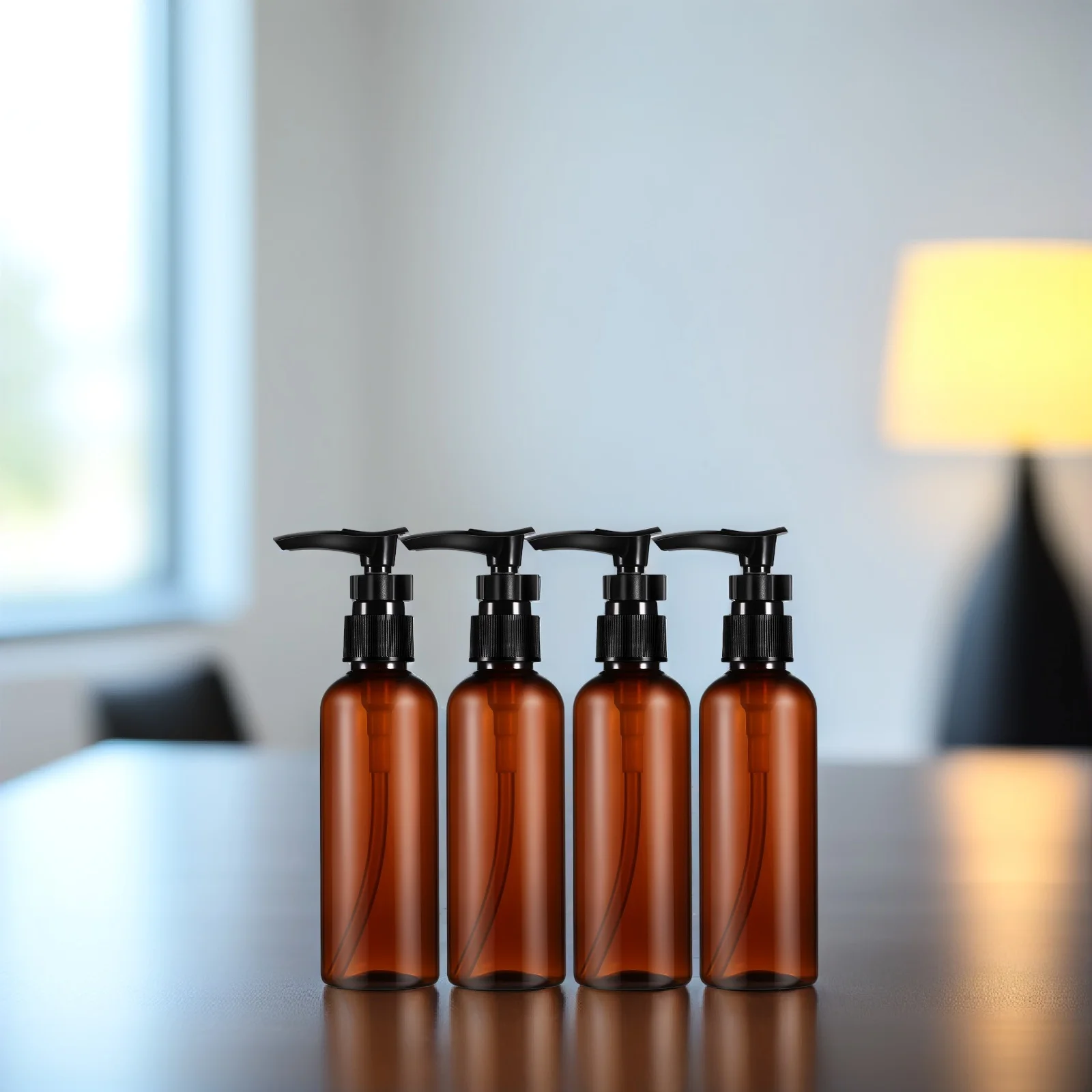 4 قطع من زجاجات مضخة السفر المقاومة للتسرب، حاويات توزيع بلاستيكية لمستحضرات التجميل وغسول الشامبو وتصميم سهل الحمل #1