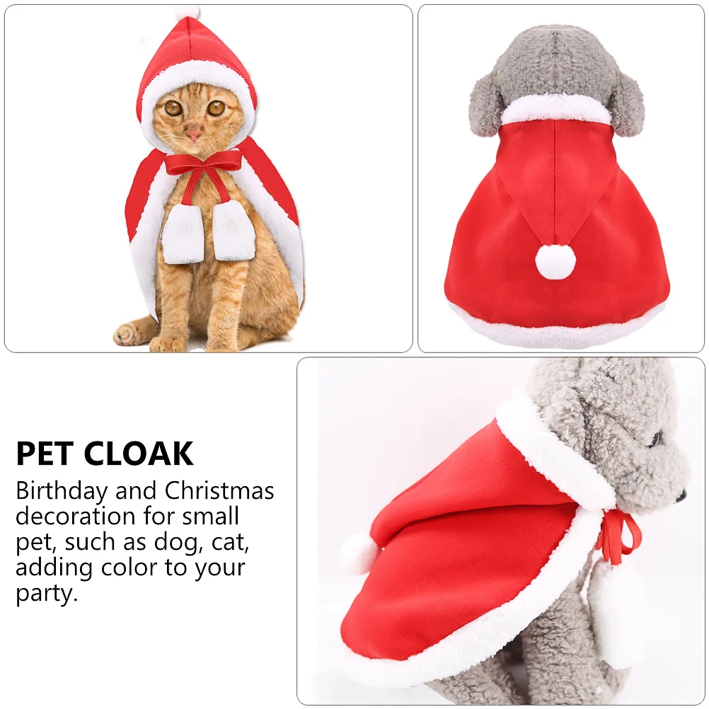 สัตว์เลี้ยง Cape Santa Claus เครื่องแต่งกายชุดเสื้อคลุมคริสต์มาสเครื่องแต่งกาย Polar ขนแกะ