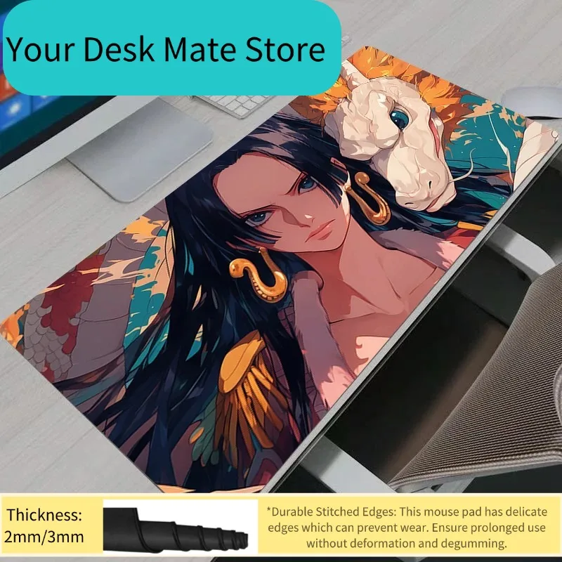 

Коврик для мыши в стиле аниме One Piece Boa·Hancock с HD-печатью, для геймеров, с фиксированным краем, XXL, для клавиатуры и мыши ПК, для LOL и CS:GO