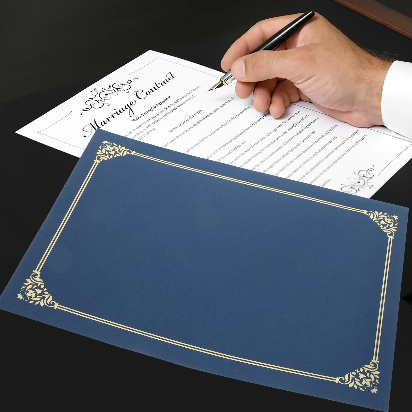 

10Pcs Certificate Protective Cover Paper Certificate Holder for Diplomas Awards Graduation Presentation Folder