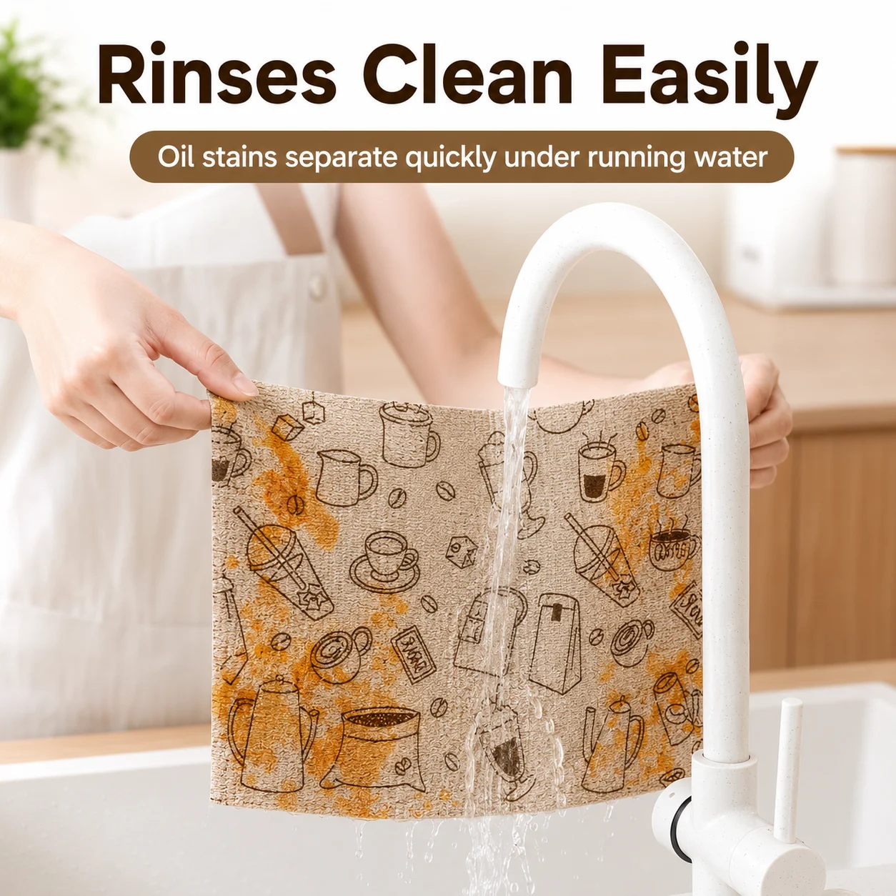 1/2/3 Roll Thick Disposable Kitchen Dish Cloth Roll Oil-Free Absorbent Tear-Off Cleaning Towels 20 Sheets 25x25cm for Home