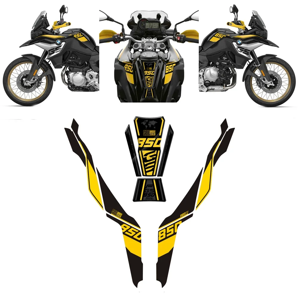 ل BMW F850GS F750GS 2018-2021 40 سنة الشارات دراجة نارية هدية مجموعة ملصقات وملصقات خزان
