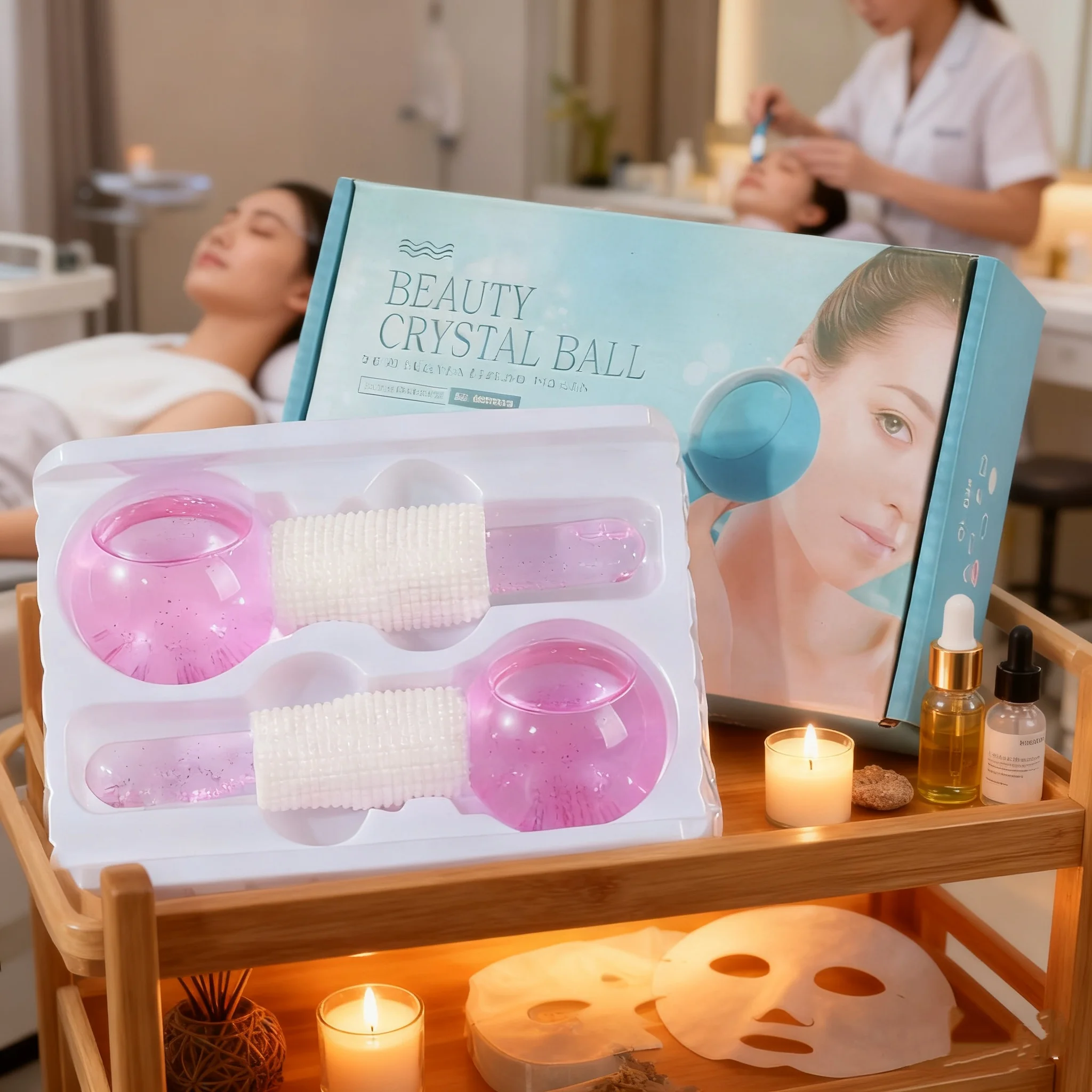 2Pcs Ice Globes Facial Massager for Face Eyes Neck Gua Sha Cooling Roller Dark Circles Relief Skin Care Tool Reusable view 6