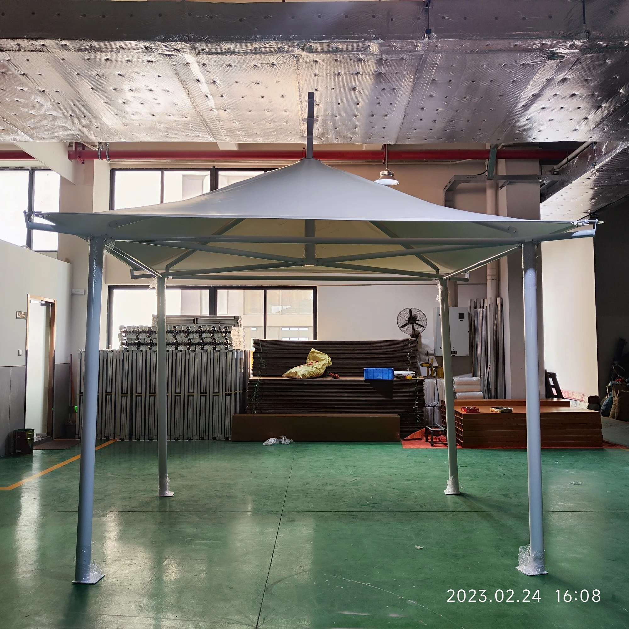 

Waterproof Motorized Windproof Architecture Tensile Membrane Structure with Aluminum and Polyester Shade Tent for Plaza