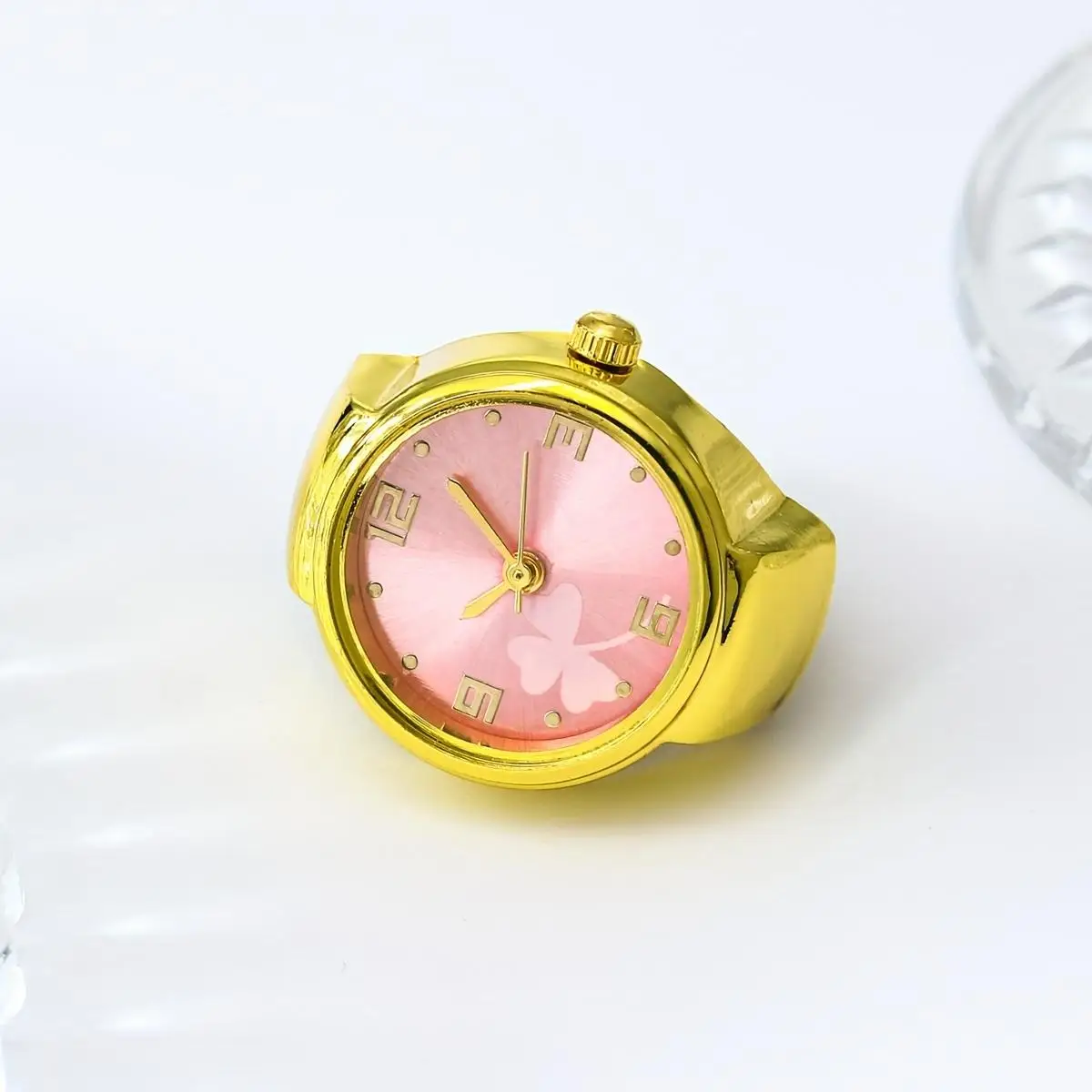 1p finger ring creative mini new high-end gold explosive round pocket watch watch personalized time for men and women