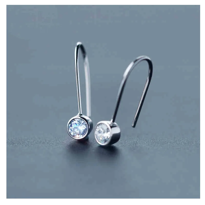 Neue Modische Beliebte 925 Sterling Silber Schmuck Persönliche U-förmige Kristall Hypoallergene Damen Ohrhänger E252