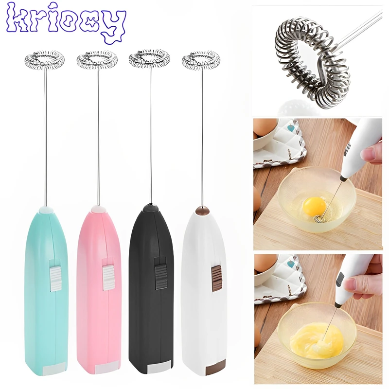 Electric Handheld Egg Beater Household Kitchen Mini Stainless Steel Coffee Milk Tea Blender Beat Up The Cream Stirring Tools