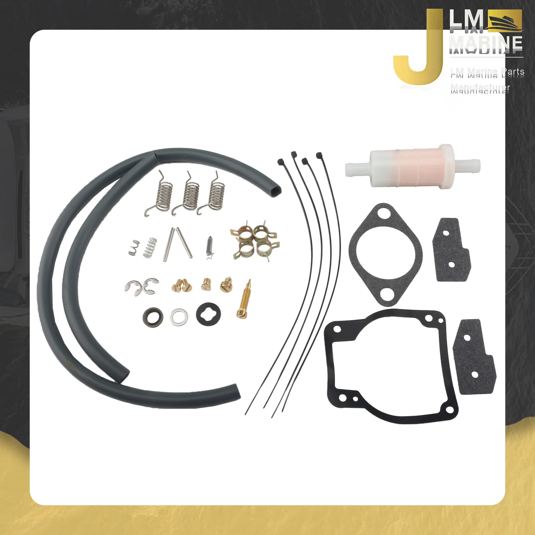 JLM Carburetor Repair Kit 1395-811222 for Mercury Mariner 30 40 45 50 60 75 HP 3 Cyl 80 90 100 115 125 HP 4 Cyl Outboard 823635