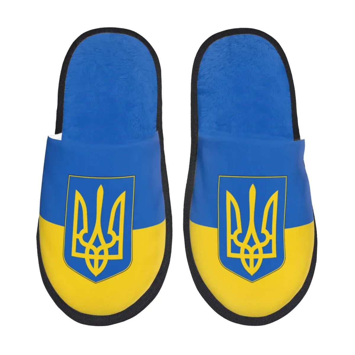 Custom Flag Of Ukraine Guest Slippers for Spa Women Patriotic House Slipper