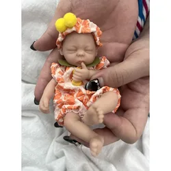 6 Inch Reborn Baby Doll Realistic Miniature Lifelike Sleeping Closed Eyes Baby Girl The Look Real Doll with Accessories Set