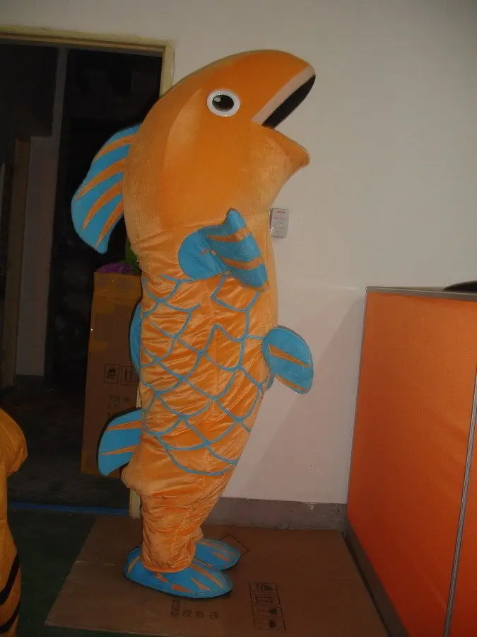 Novo personagem adulto profissional nova carpa peixe mascote traje dia das bruxas vestido de natal corpo inteiro adereços roupa traje da mascote