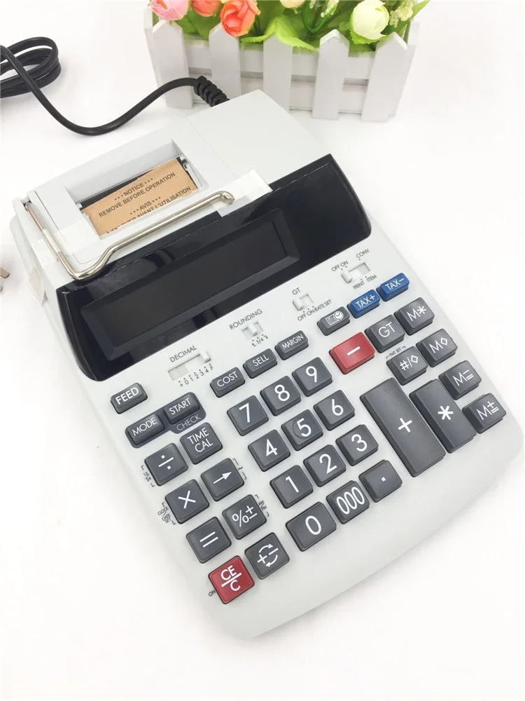 Calculator for Mp120-mgii Large Desktop Plug-in Dual Color Print Computer for 12Digits With Small Roll Test Paper Lcd Display