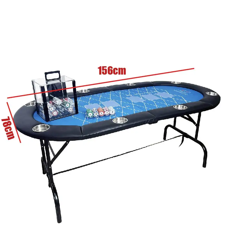 

Wholesale Portable Foldable Texas Hold'em & Mahjong Poker Table with Cup Holders for Card Gamers