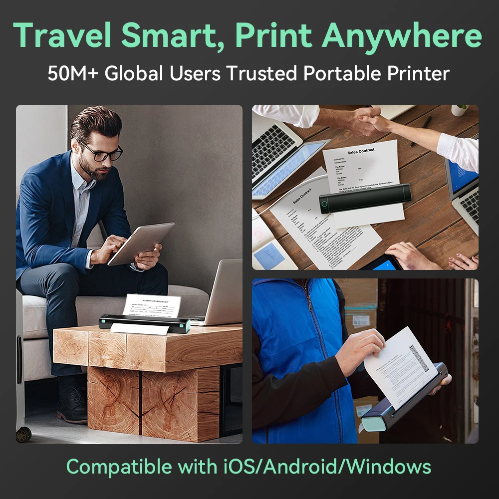 طابعة Phomemo M08F الحرارية اللاسلكية A4 بلوتوث، صانع الملصقات المحمول لشحن المكاتب المنزلية، متوافق مع جهاز iOS Android PC #2