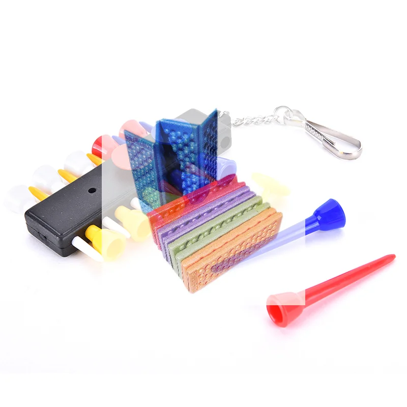 

[LA]1 шт. Держатель для гольф-тий с 12 пластиковыми ти-элементами, 3 маркерами для мячей и 1 брелоком для ключей