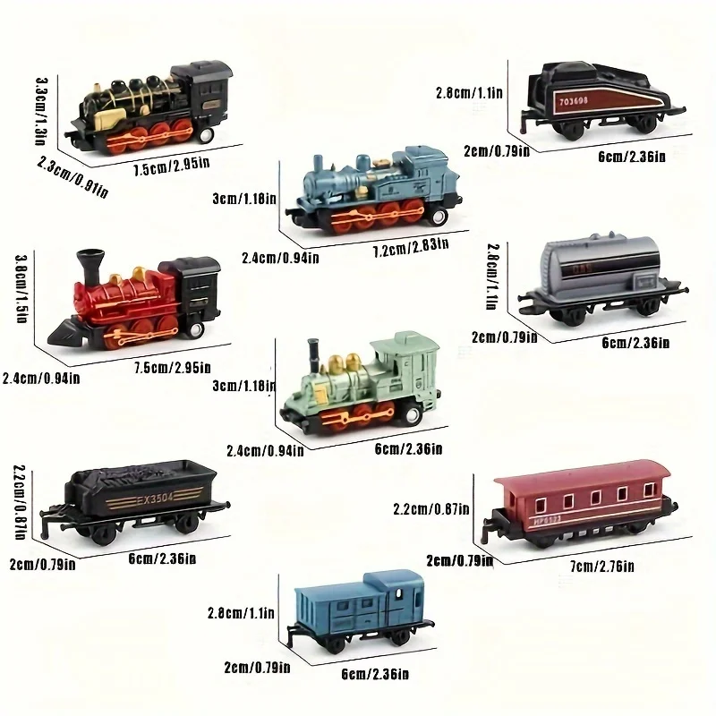 Mini Alloy Retro Steam Train Toy Kit Die-Cast Pull Back Simulation Steam Train Model Toys for 3-6 Years Old Kids Boys and Girls