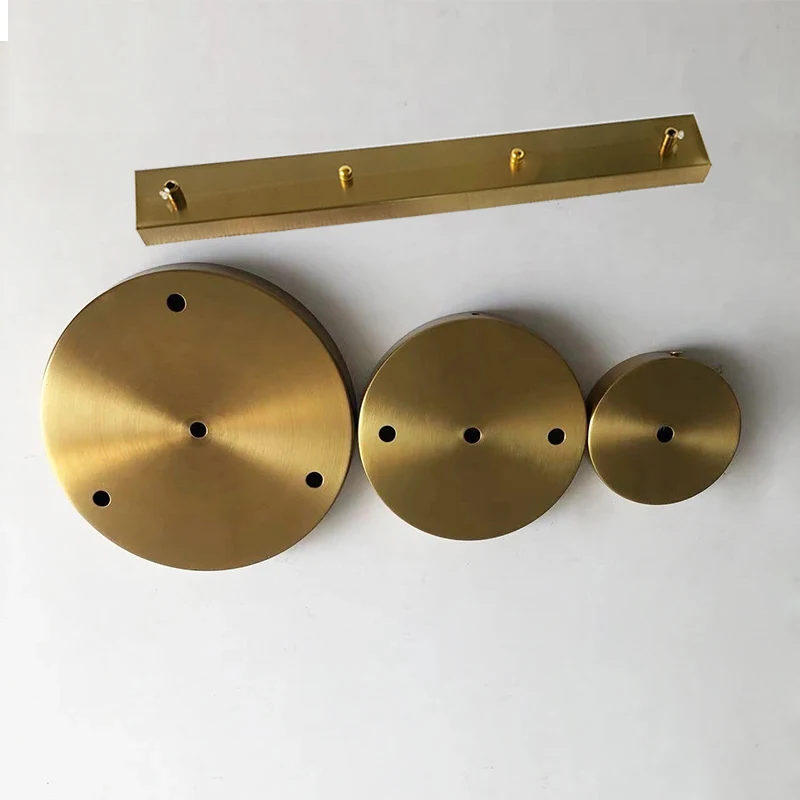 Brass Gold Ceiling Plate Wall Sconce Mount LED Base Vintage Pendant Lamp Disc Base Ceiling Canopy