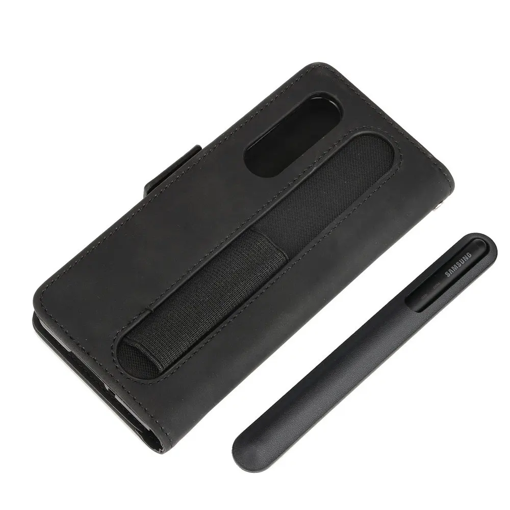 Z Fold6 Fold4 Fold 5 6 Luxury Case Leather Card Pen Slot Removable Wallet Coque for Samsung Galaxy Z Fold 6 3 4 Fold5 Flip Cover