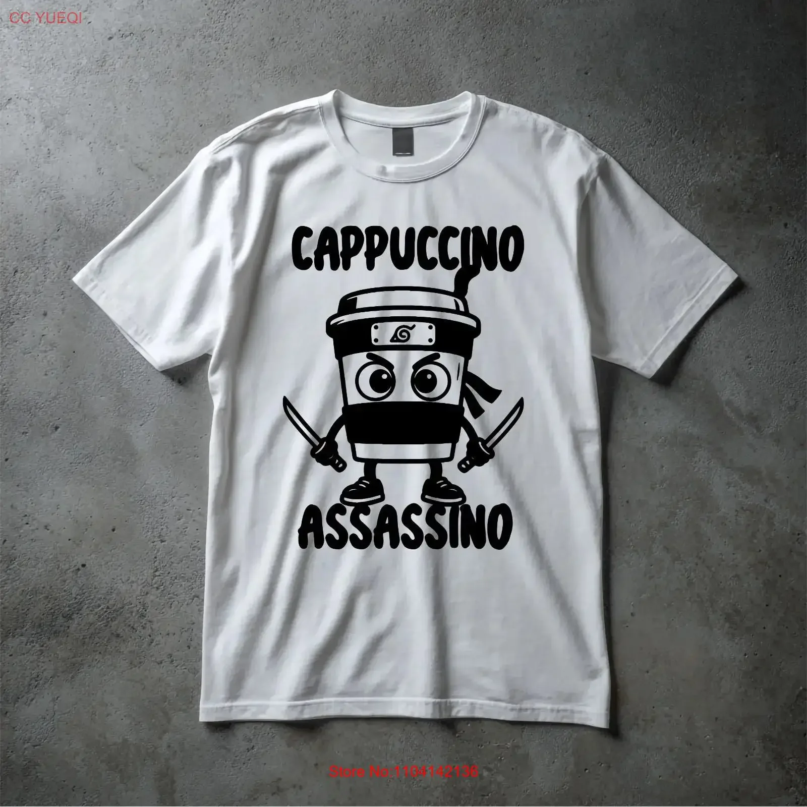 Cappuccino Assassino T Shirt Italian Brainrot Funny Meme vintage Washed Unisex Breathable Comfortable Slightly