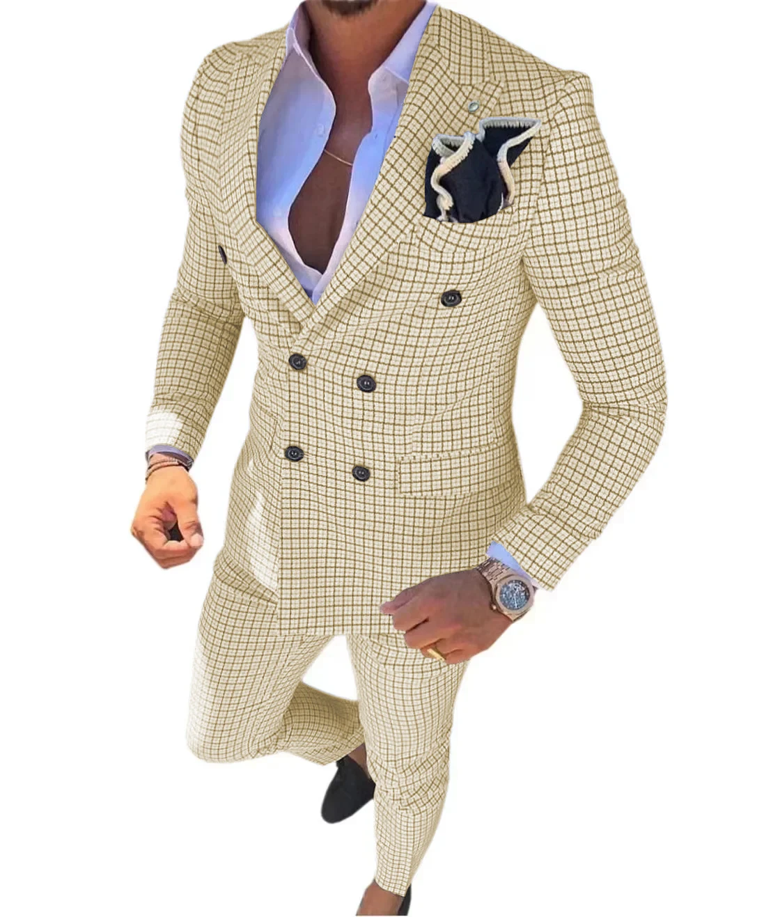 High Quality 2024 Peak Lapel Men Suits One Button Groom\'s Wedding Suit Sets of Clothes for Men Evening Dress Performancen