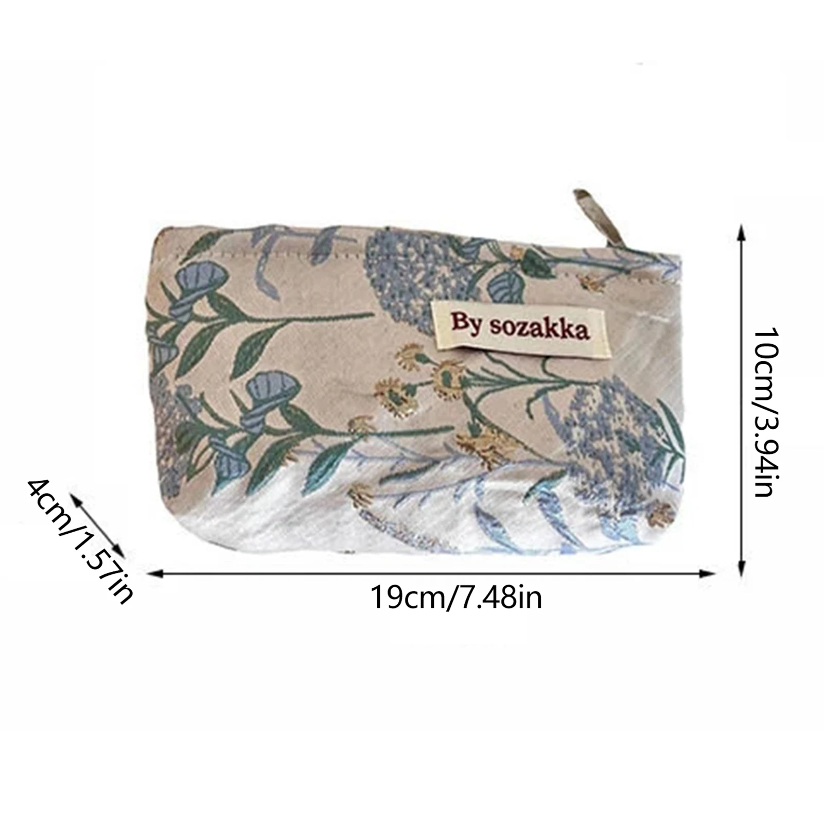 Bolsa de maquiagem estética com flores, bolsa de maquiagem fofa com zíper, presente de aniversário para mulheres e meninas