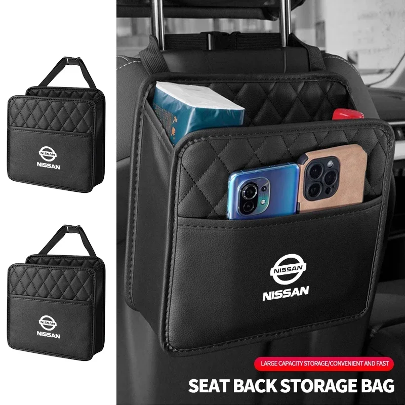 Car Back Seat Storage Bag Organizer Hanging Bag For Nissan J10 X-Trail Qashqai Juke Leaf Micra NOTE Patrol Gadgets Accessories