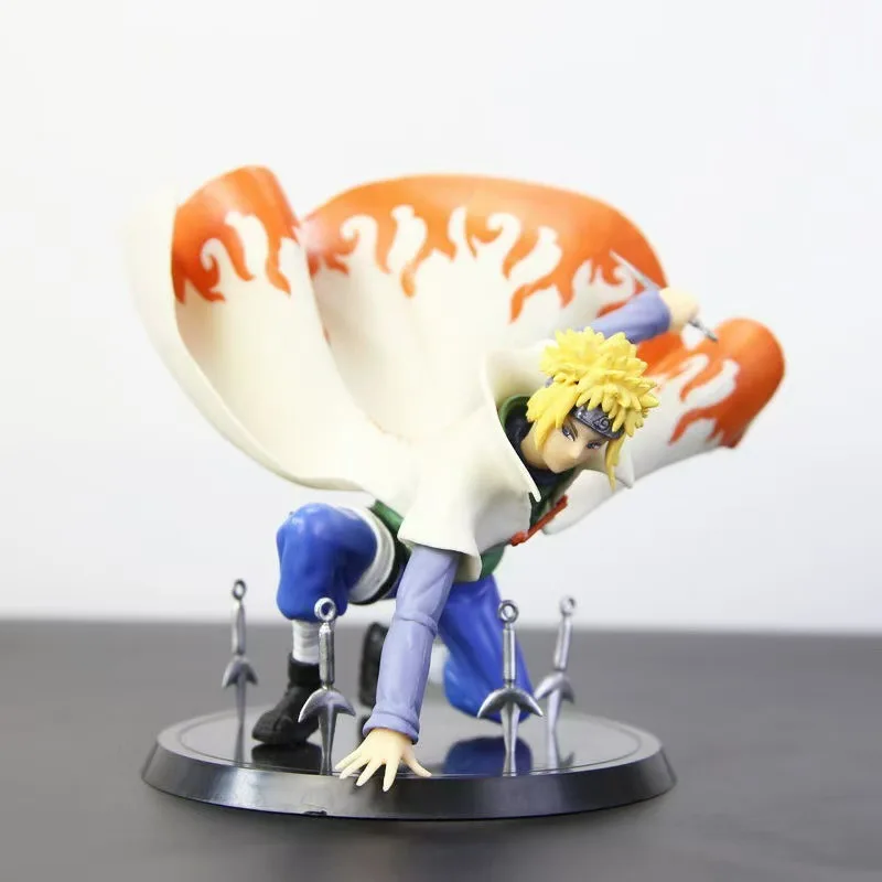 Naruto Anime Figure Namikaze Minato Yondaime toys model Squatting Action Figures Statue Collection Desktop decoration Kids Gifts