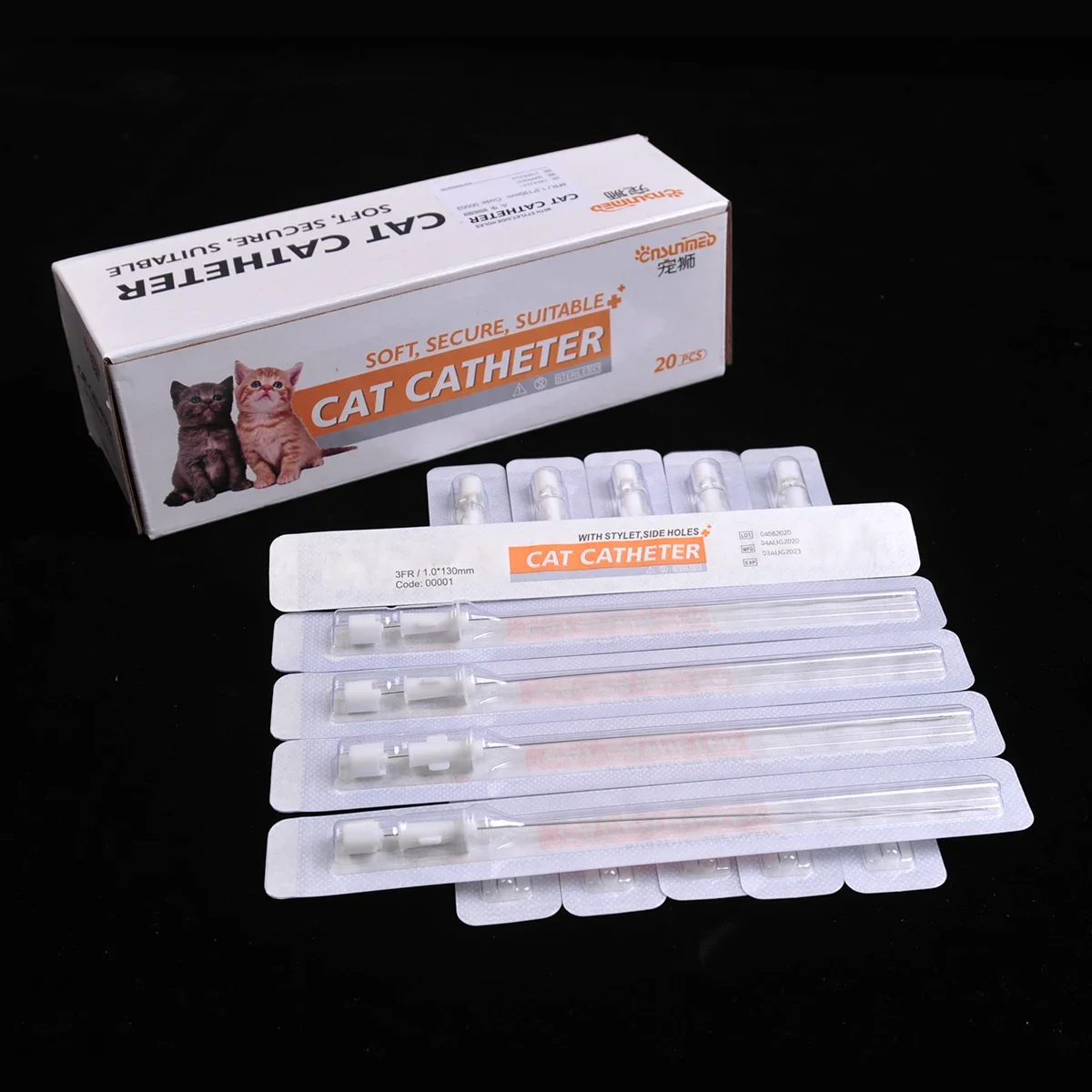 Pet urine catheter with probe Cat Urinary Catheter Urine Channel Sterile urinary stone Urinary tract obstru Suture 1.0/1.3mm