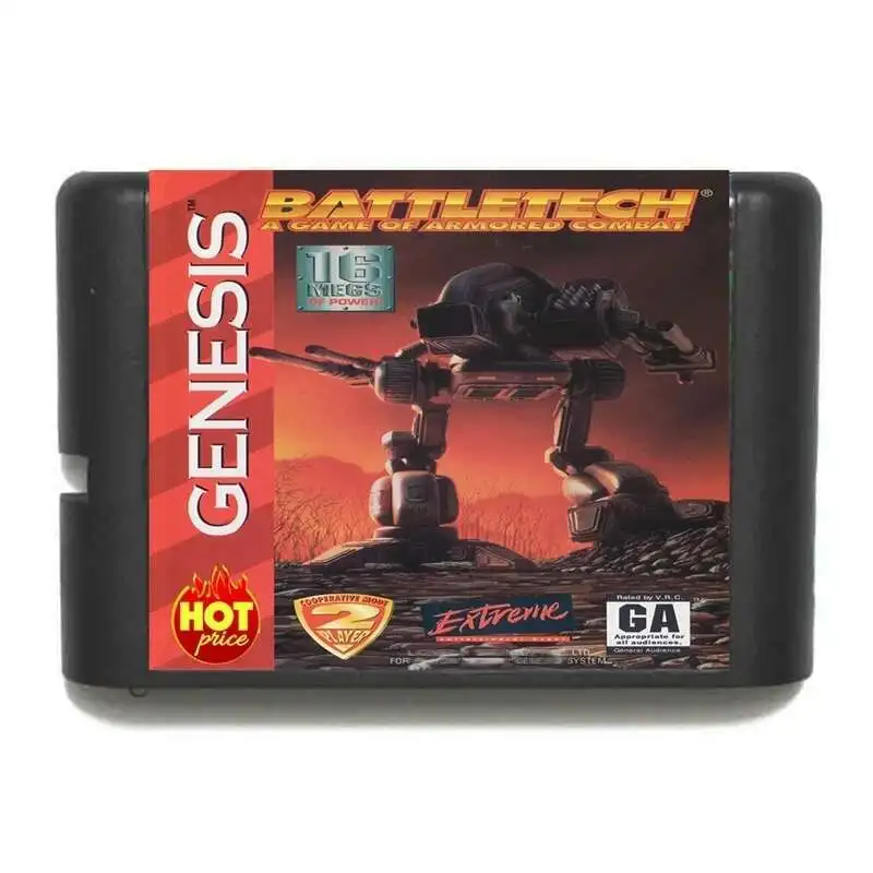 وصول جديد Battletech 16 بت MD بطاقة الألعاب لمحرك Sega Mega لـ Genesis