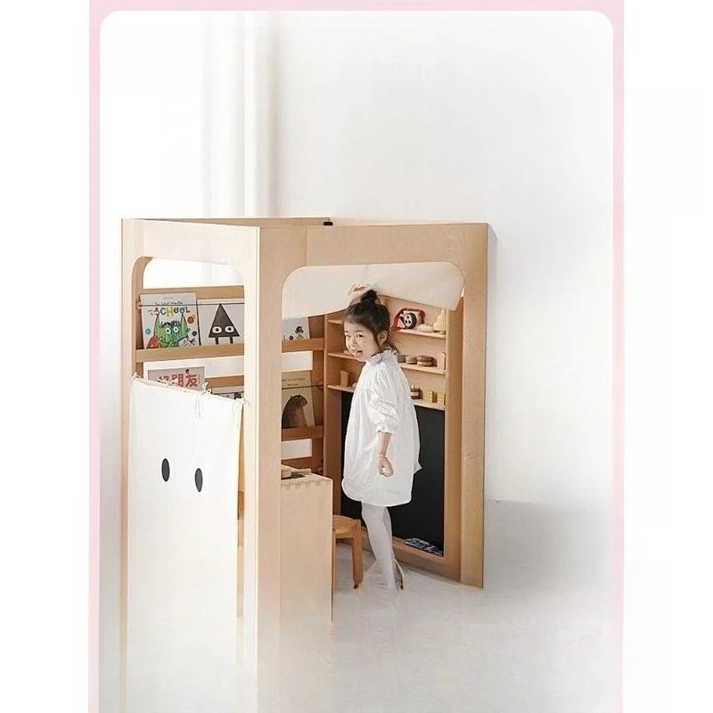 Kitchen Play Busy House Picture Book Bookshelf Baby Early Education Game Table