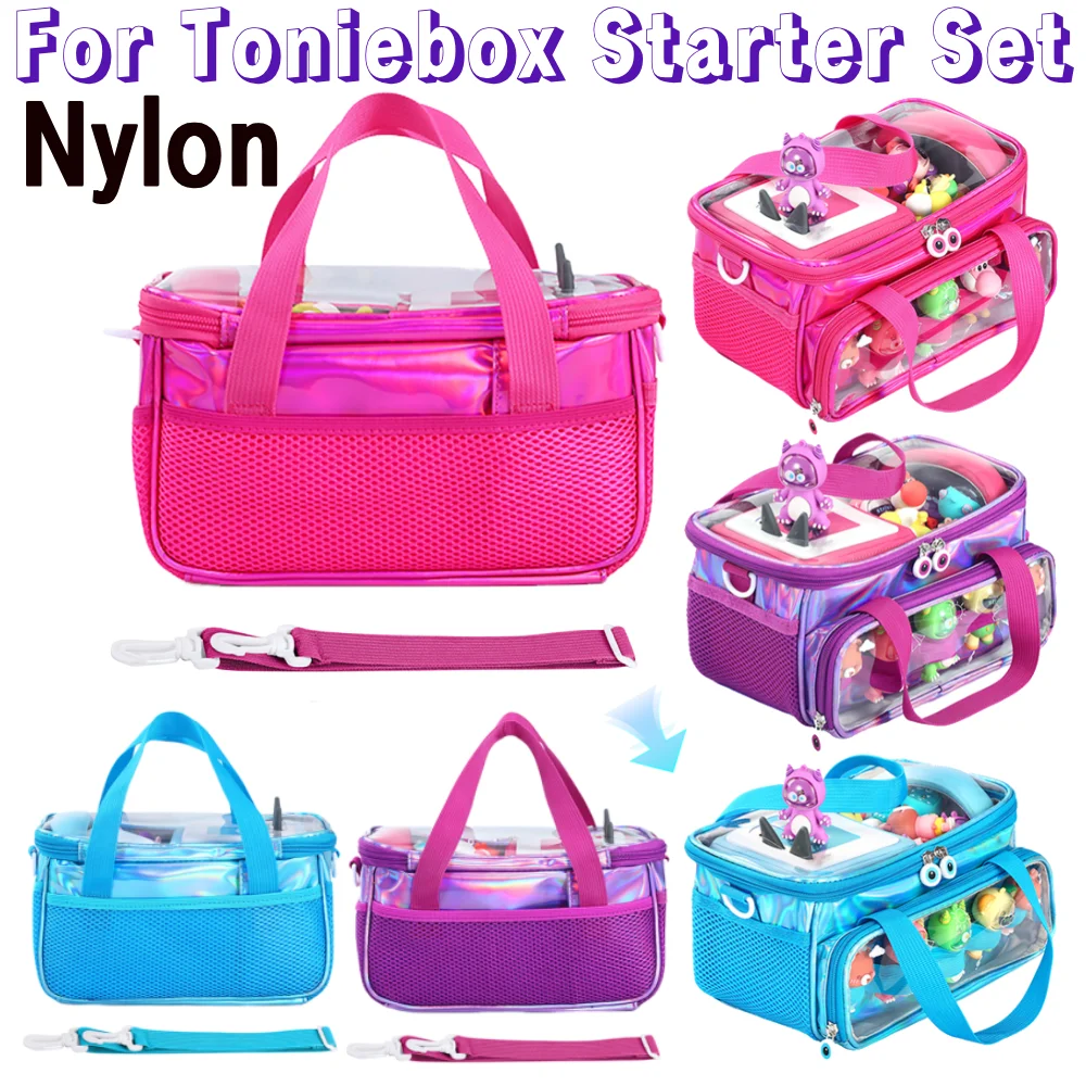 Toniebox – sac de transport de voyage pour Figurines Tonies, accessoires, organisateur de grande capacité avec fenêtre transparente, bandoulière
