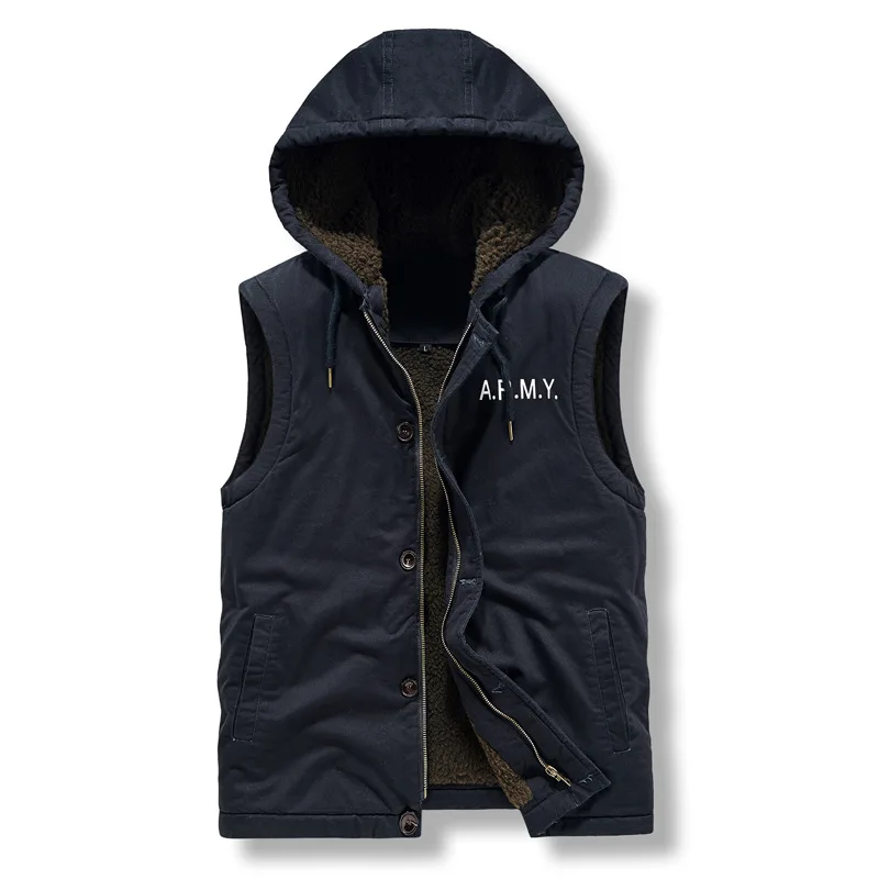 

Мужские флисовые теплые жилеты с капюшоном, новые модные мужские зимние жилеты, куртки, более толстые жилеты, мужские флисовые жилеты, пальто без рукавов, размер 4XL