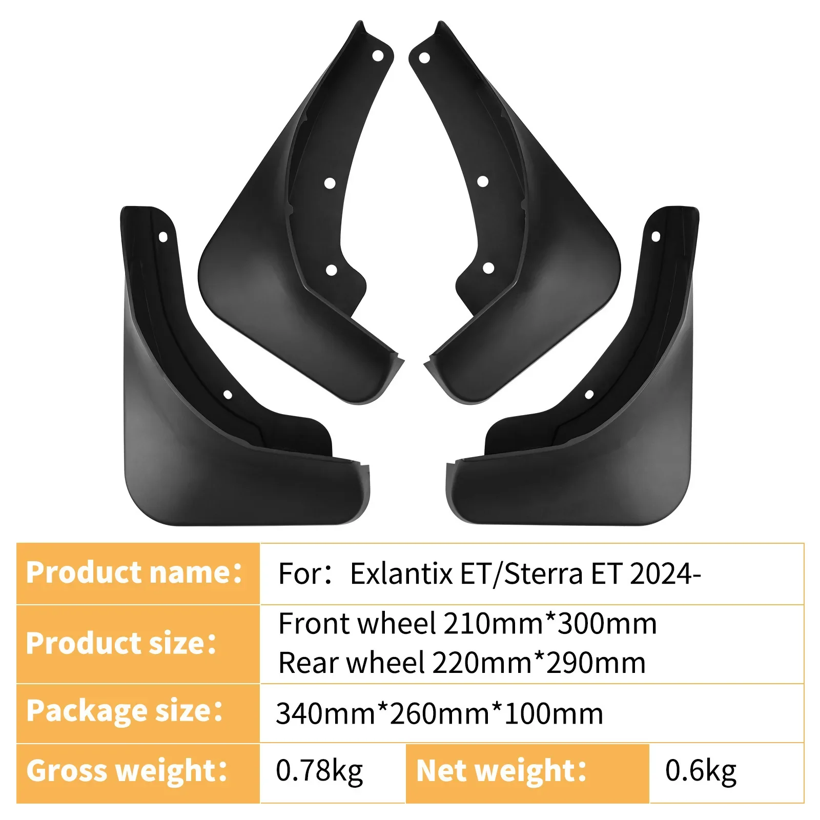 For Exlantix ET/Sterra ET 2024 car fender skin fender flares mud flaps car accessories car fender