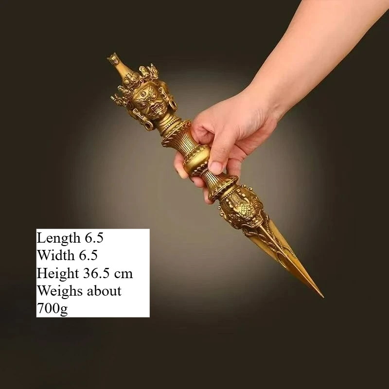 Made Pure Brass Tibetan Horse-headed King Puba Vajra Pestle Ward Off Evil Spirits Feng Shui Home Furnishings Craft Decorations