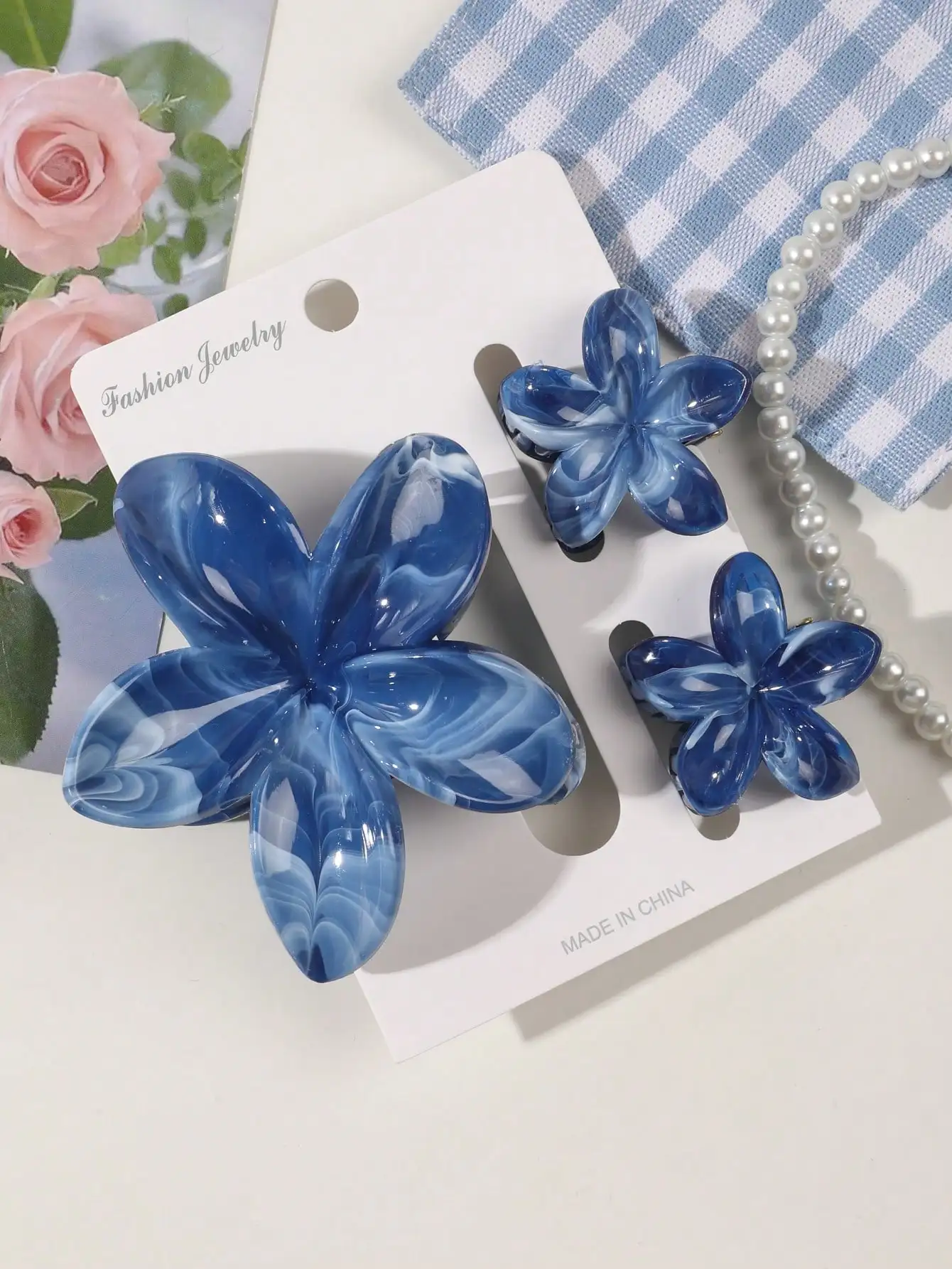 3 Stück rosa Blumen-Haarklammern, hawaiianische Hibiskus-Haifisch-Clip, niedliche modische Haar-Accessoires, Geschenke für Frauen und Mädchen – Detail 17