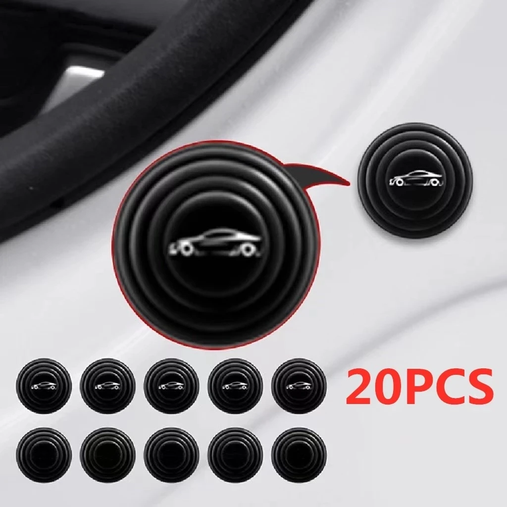 

20/4pc Anti-collision Silicone Pad Car Door Closing Anti-shock Hood Protect Soundproof Silent Anti-Noise Buffer Adhesive Sticker