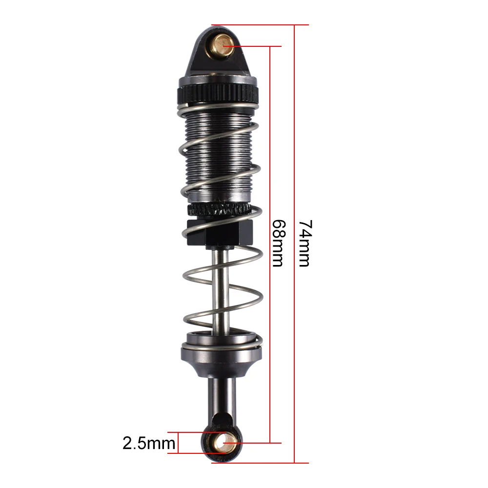 9IMOD 4PCS Shock Absorber 74mm Metal Hydraulic for 1/12 MN128 MN86 G500 RC Car Upgrade Parts