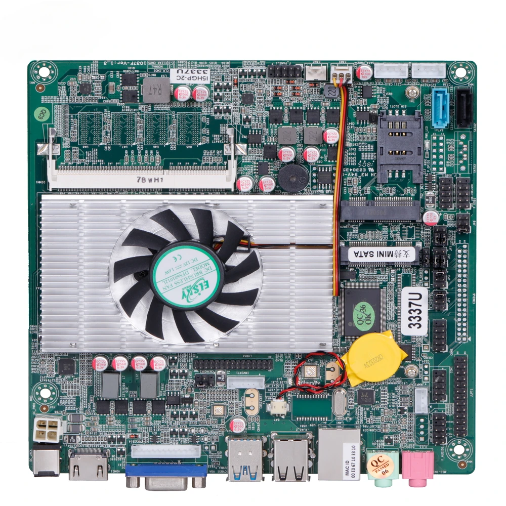 ELSKY I5HGP hot sale  cheap motherboard PC and Mini-ITX Motherboard with 1037u,Core I3  RJ45  DDR3 2 Mini-PCIE HM65