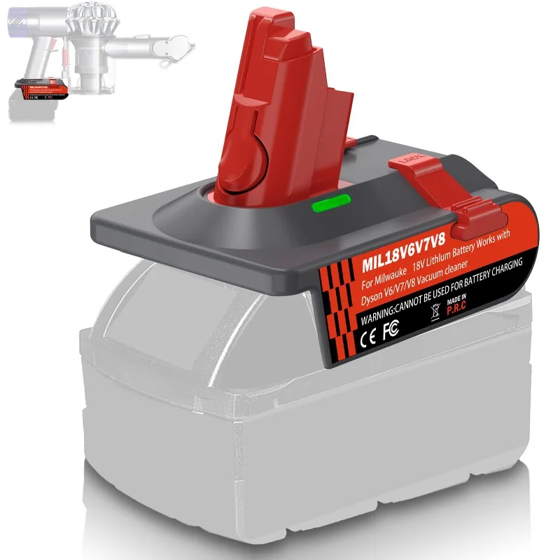 Convert To for Dyson V8 V7 V6 Vacuum Cleaners 3-in-1 Battery Adapter Converter MIL18V6V7V8 for Milwaukee 18V Lithium Battery