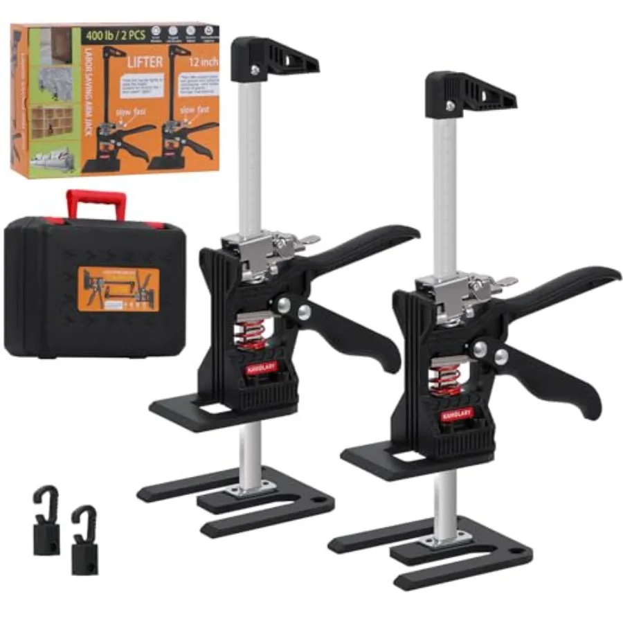 

Drywall Lifter Hand Furniture Lifter Tool Furniture Jack Labor Saving Arm Jack with Case Precise Control Slow Descent 12inch 40
